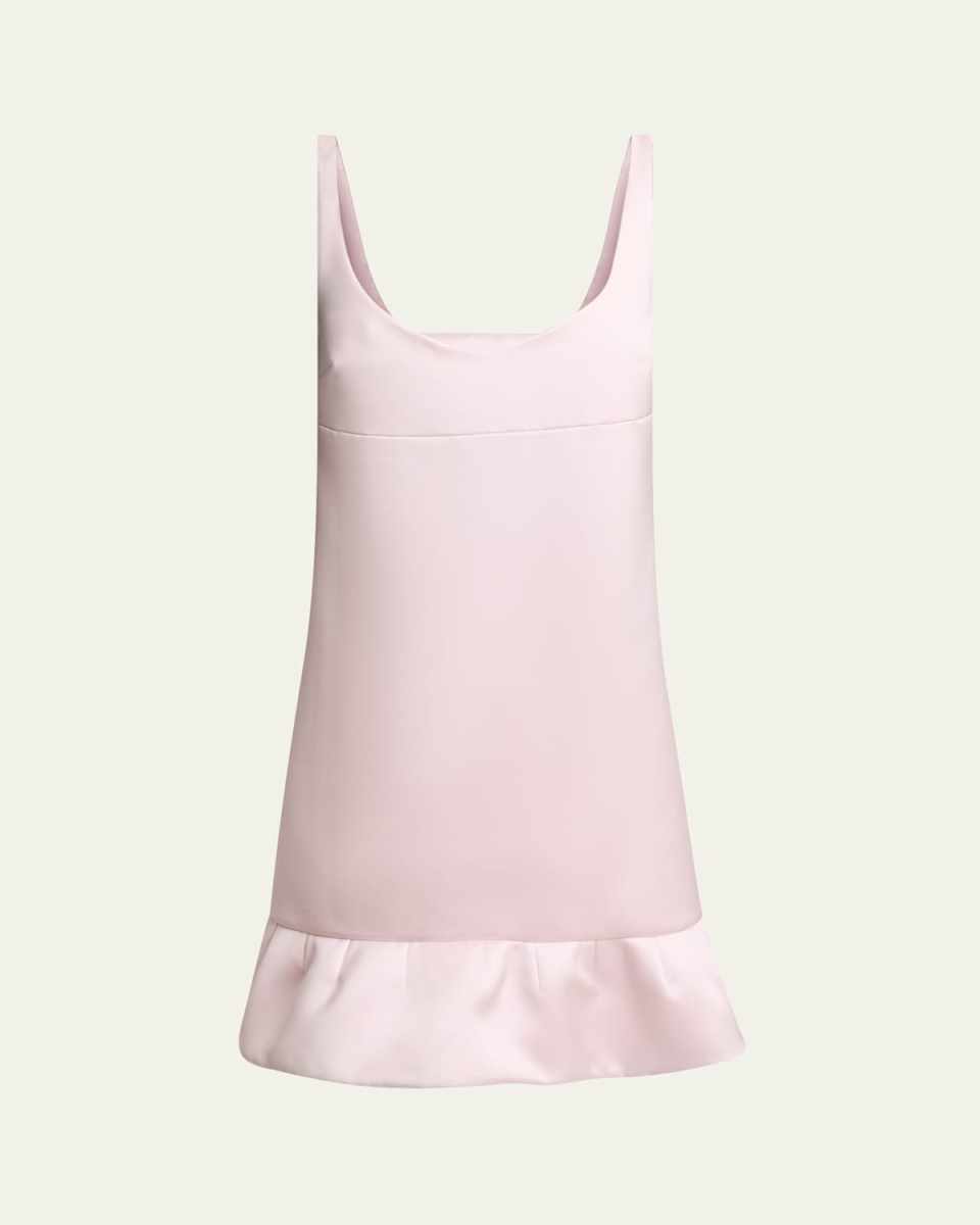 Twisted Straps Ruffle Hem Mini Dress